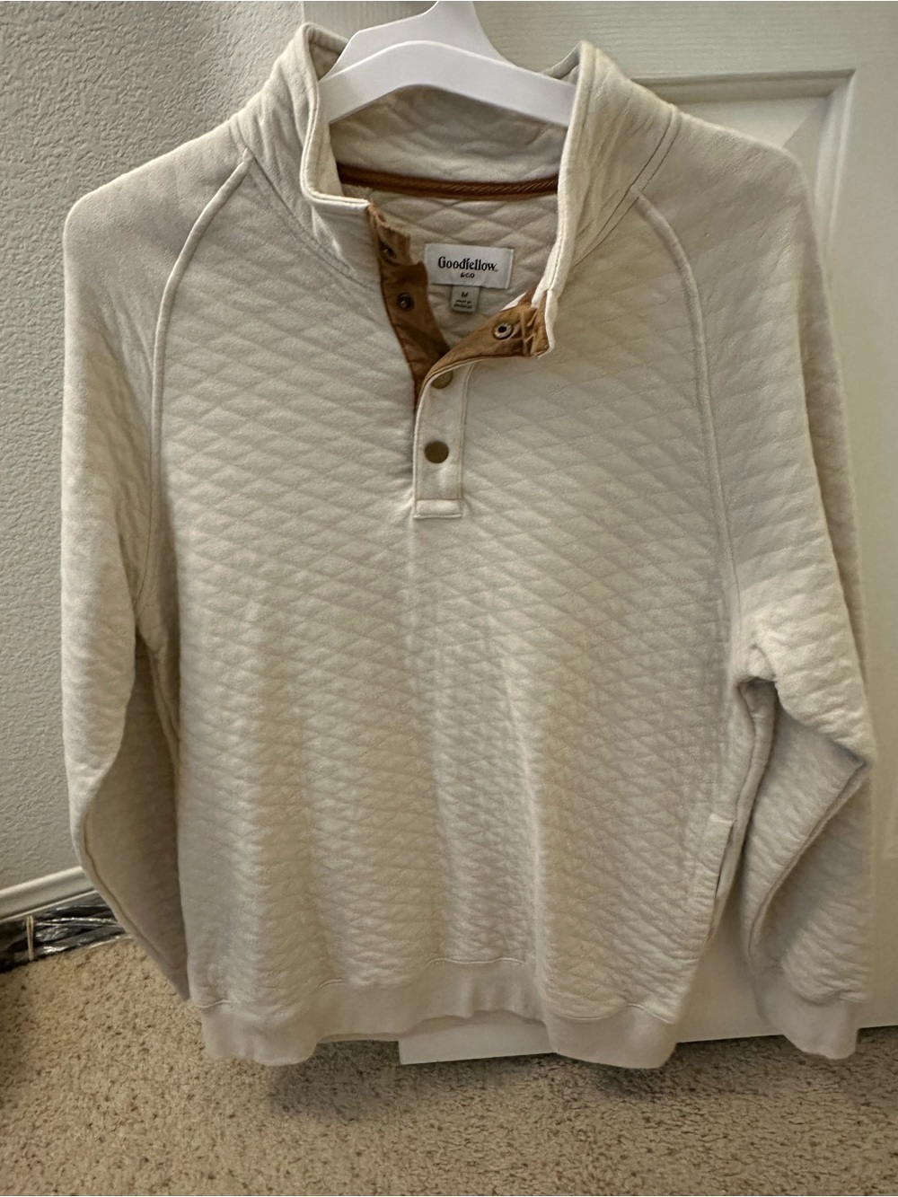 Goodfellow & Co Men's Off-White Quilted Sweater